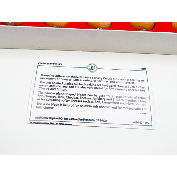 Williams Sonoma Italian 5 Piece Cheese Knives Spreaders Gift Set - Picture 4 of 7